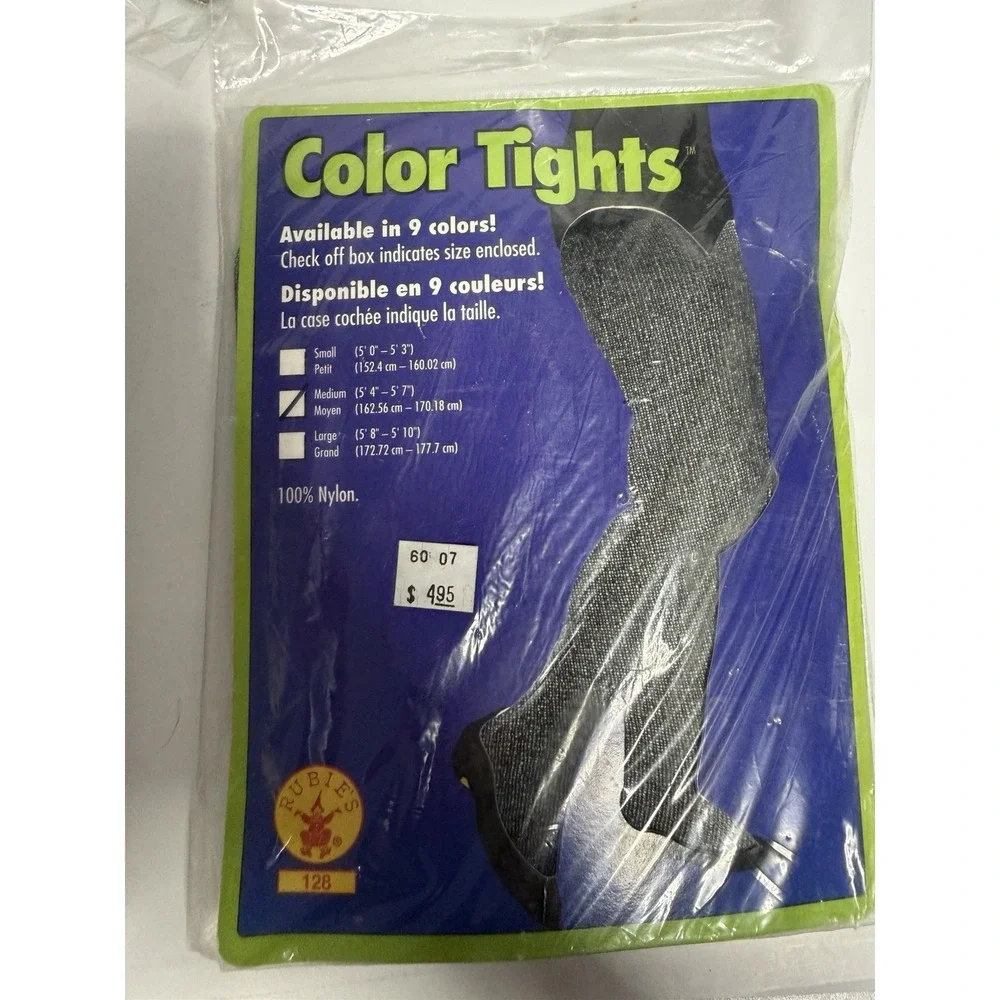 Black Opaque Tights Adult Size Medium 5'4 -5.7' Rubies - Brand New